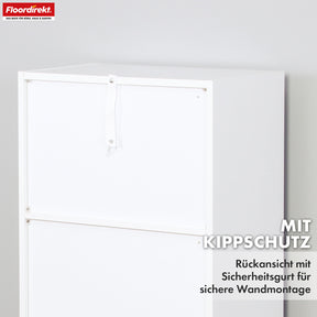 Boekenkast | California | Modern, ruimtebesparend MDF schap met kantelbeveiliging in wit 4-8 open vakken
