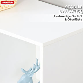 Boekenkast | California | Modern, ruimtebesparend MDF schap met kantelbeveiliging in wit 4-8 open vakken
