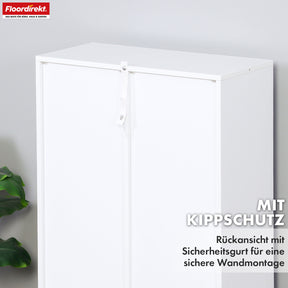 Boekenkast | California | Modern, ruimtebesparend MDF schap met kantelbeveiliging in wit 4-8 open vakken