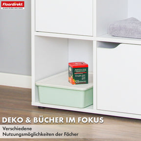 Boekenkast | Connecticut | Witte MDF boekenkast met legplanken & deuren, kantelbeveiliging, 2 maten