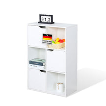 Boekenkast | Connecticut | Witte MDF boekenkast met legplanken & deuren, kantelbeveiliging, 2 maten