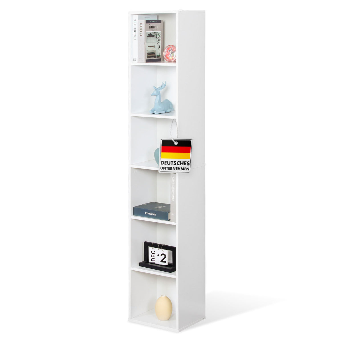 Boekenkast | Delaware | Staande plank met 6 open planken, ruimtebesparend & modern
