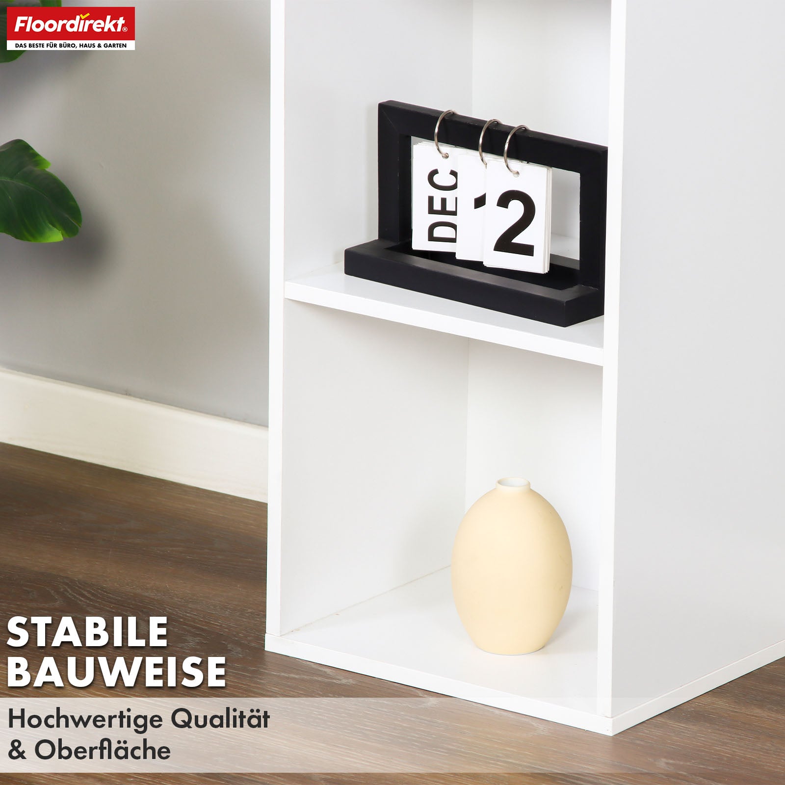 Boekenkast | Delaware | Staande plank met 6 open planken, ruimtebesparend & modern