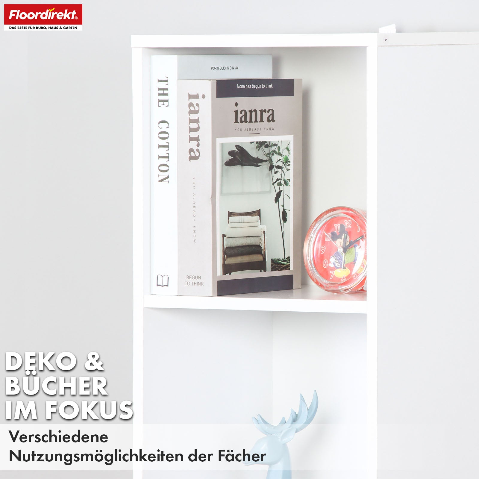 Boekenkast | Delaware | Staande plank met 6 open planken, ruimtebesparend & modern
