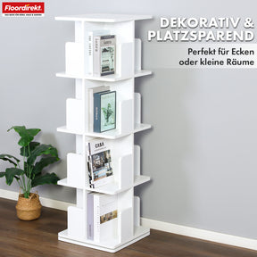 Boekenkast | Indiana | Draaibare plank met 3 of 4 planken | 360° staande plank voor woonkamer, kantoor & slaapkamer