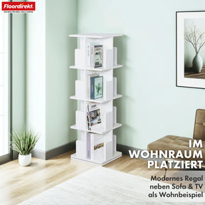 Boekenkast | Indiana | Draaibare plank met 3 of 4 planken | 360° staande plank voor woonkamer, kantoor & slaapkamer