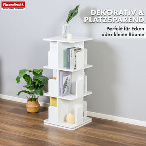 Boekenkast | Indiana | Draaibare plank met 3 of 4 planken | 360° staande plank voor woonkamer, kantoor & slaapkamer