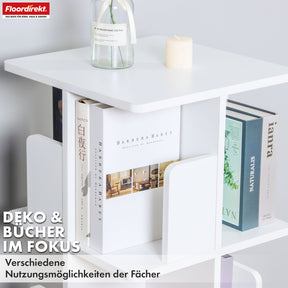 Boekenkast | Indiana | Draaibare plank met 3 of 4 planken | 360° staande plank voor woonkamer, kantoor & slaapkamer