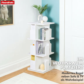 Boekenkast | Indiana | Draaibare plank met 3 of 4 planken | 360° staande plank voor woonkamer, kantoor & slaapkamer
