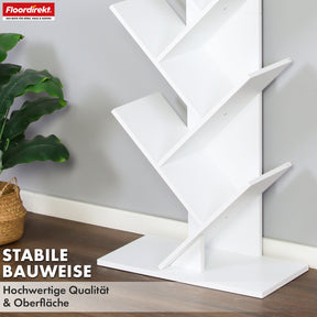 Boekenkast | Louisiana | Boomvormige staande plank in wit met 5 of 9 houten planken