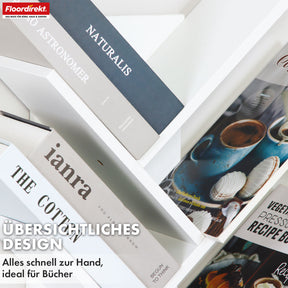 Boekenkast | Louisiana | Boomvormige staande plank in wit met 5 of 9 houten planken