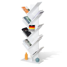 Boekenkast | Louisiana | Boomvormige staande plank in wit met 5 of 9 houten planken