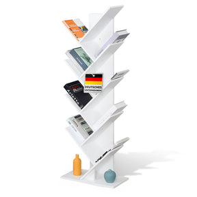 Boekenkast | Louisiana | Boomvormige staande plank in wit met 5 of 9 houten planken
