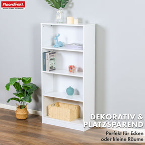 Boekenkast | Maine | Witte houten boekenplank met 3/4/6 planken | Open & ruimtebesparend voor woonkamer, kantoor & meer