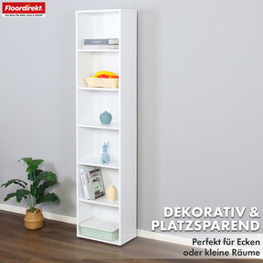 Boekenkast | Maine | Witte houten boekenplank met 3/4/6 planken | Open & ruimtebesparend voor woonkamer, kantoor & meer