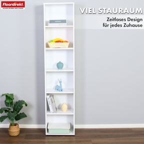 Boekenkast | Maine | Witte houten boekenplank met 3/4/6 planken | Open & ruimtebesparend voor woonkamer, kantoor & meer