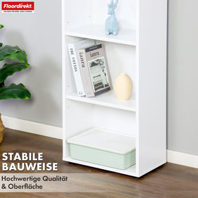 Boekenkast | Maine | Witte houten boekenplank met 3/4/6 planken | Open & ruimtebesparend voor woonkamer, kantoor & meer