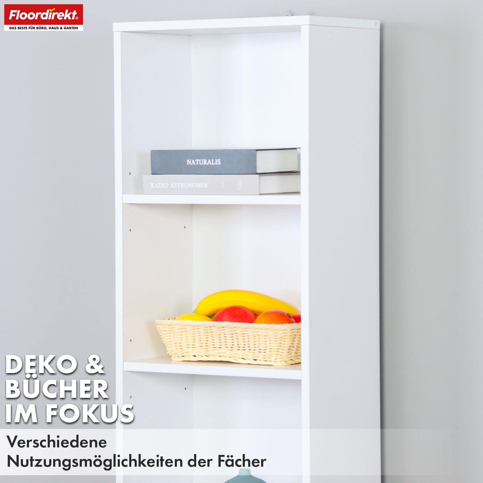 Boekenkast | Maine | Witte houten boekenplank met 3/4/6 planken | Open & ruimtebesparend voor woonkamer, kantoor & meer