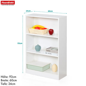 Boekenkast | Maine | Witte houten boekenplank met 3/4/6 planken | Open & ruimtebesparend voor woonkamer, kantoor & meer