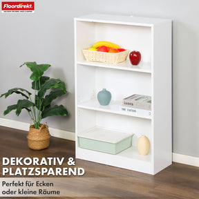 Boekenkast | Maine | Witte houten boekenplank met 3/4/6 planken | Open & ruimtebesparend voor woonkamer, kantoor & meer