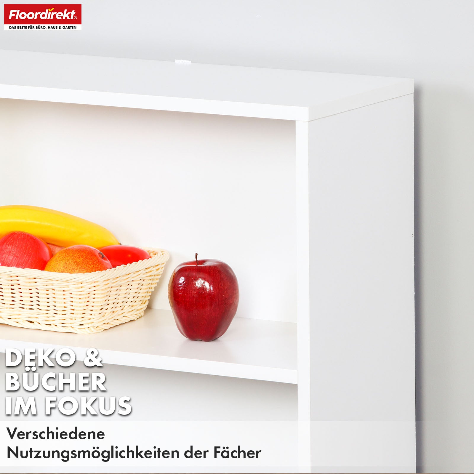 Boekenkast | Maine | Witte houten boekenplank met 3/4/6 planken | Open & ruimtebesparend voor woonkamer, kantoor & meer