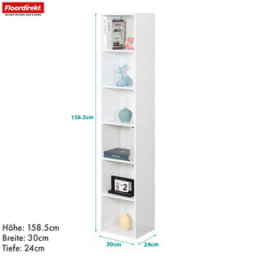 Boekenkast | Delaware | Staande plank met 6 open planken, ruimtebesparend & modern