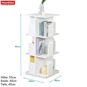 Boekenkast | Indiana | Draaibare plank met 3 of 4 planken | 360° staande plank voor woonkamer, kantoor & slaapkamer