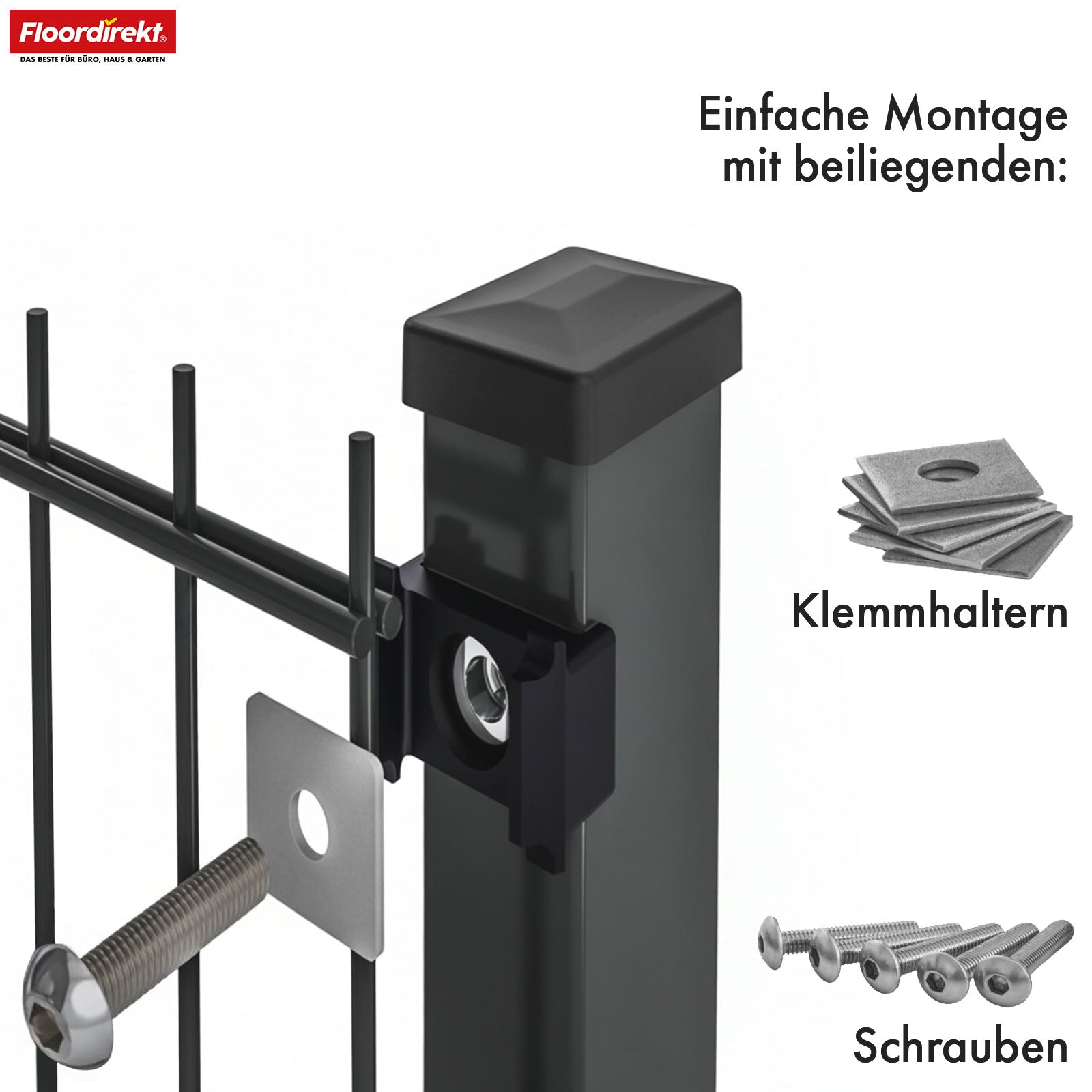 Dubbelstaafmat Hekwerk | LIMES | Antraciet Stalen Hekwerk Compleet Set met Palen voor Tuin, Oprit & commerciële terreinen | In verschillende hoogtes & lengtes