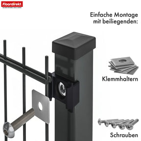 Dubbelstaafmat Hekwerk | LIMES | Antraciet Stalen Hekwerk Compleet Set met Palen voor Tuin, Oprit & commerciële terreinen | In verschillende hoogtes & lengtes