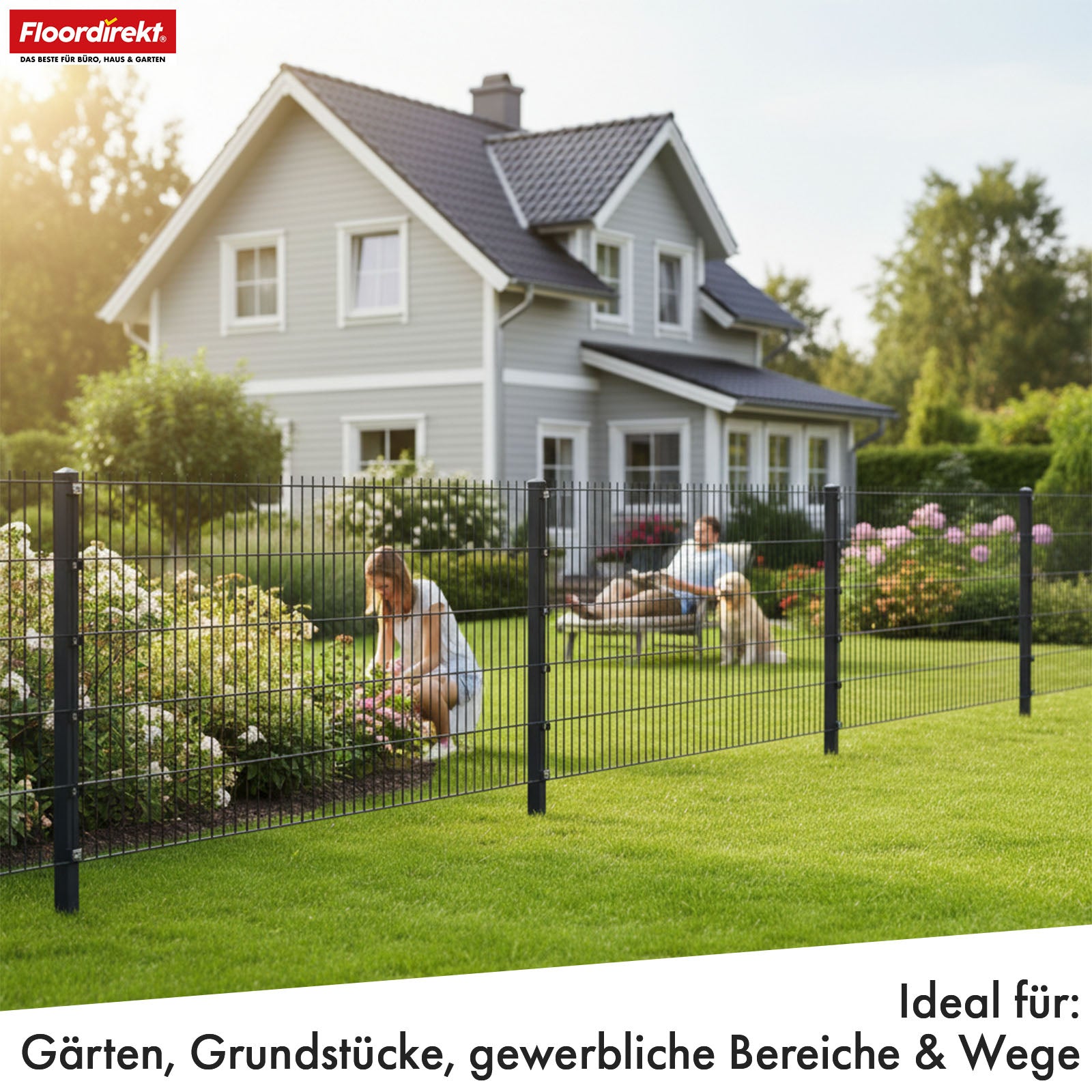 Dubbelstaafmat Hekwerk | LIMES | Antraciet Stalen Hekwerk Compleet Set met Palen voor Tuin, Oprit & commerciële terreinen | In verschillende hoogtes & lengtes