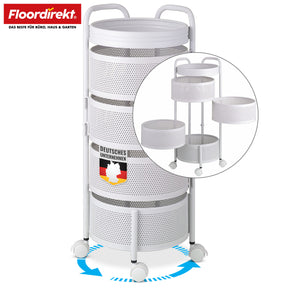 Rolwagen | Henry | Keukentrolley van staal met wielen | Serveerwagen | 3 of 5 niveaus | Wit & Zwart