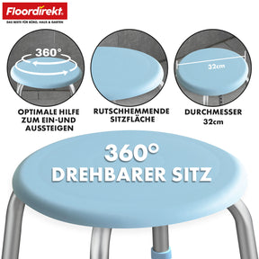 Douche- en badkruk | Pedro | In hoogte verstelbaar & 360° draaibaar | Antislip & belastbaar tot 150 kg