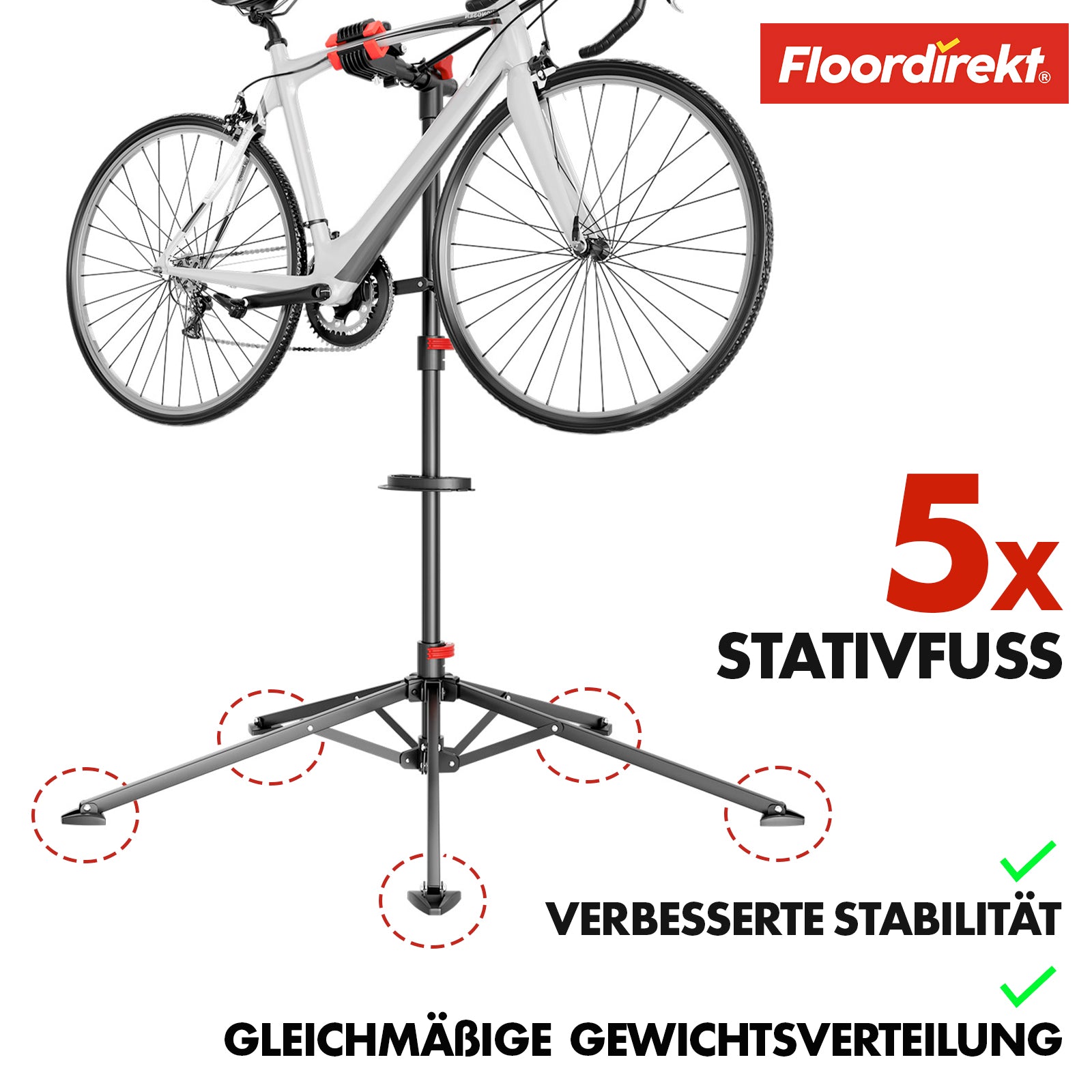 Fietsmontagestandaard | Lois | In hoogte verstelbaar en aanpasbaar | Belastbaar tot 30 kg