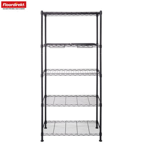 Roosterrek | Taranaki | Open metalen rek van gepoedercoat staal met uitneembare legplanken