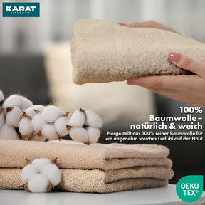 Bay handdoekset | 8-delige set van 100% katoenen handdoeken | 2 x badhanddoek, 2 x handdoek en 4 x zeepdoekje