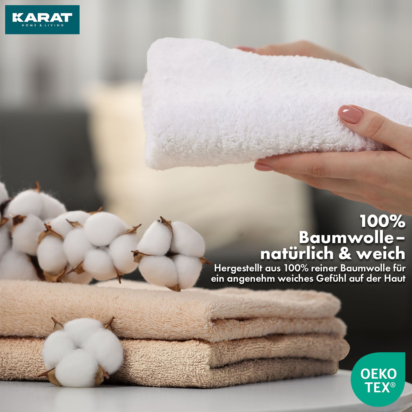 Bay handdoekset | 8-delige set van 100% katoenen handdoeken | 2 x badhanddoek, 2 x handdoek en 4 x zeepdoekje