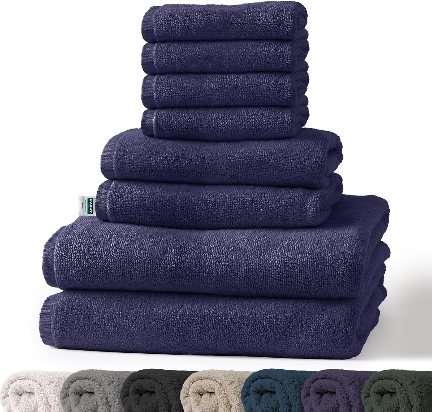 Bay handdoekset | 8-delige set van 100% katoenen handdoeken | 2 x badhanddoek, 2 x handdoek en 4 x zeepdoekje
