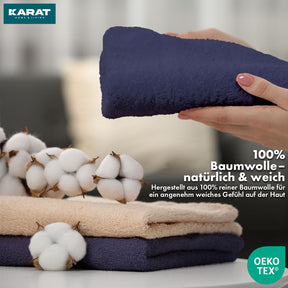 Bay handdoekset | 8-delige set van 100% katoenen handdoeken | 2 x badhanddoek, 2 x handdoek en 4 x zeepdoekje