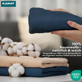 Bay handdoekset | 8-delige set van 100% katoenen handdoeken | 2 x badhanddoek, 2 x handdoek en 4 x zeepdoekje