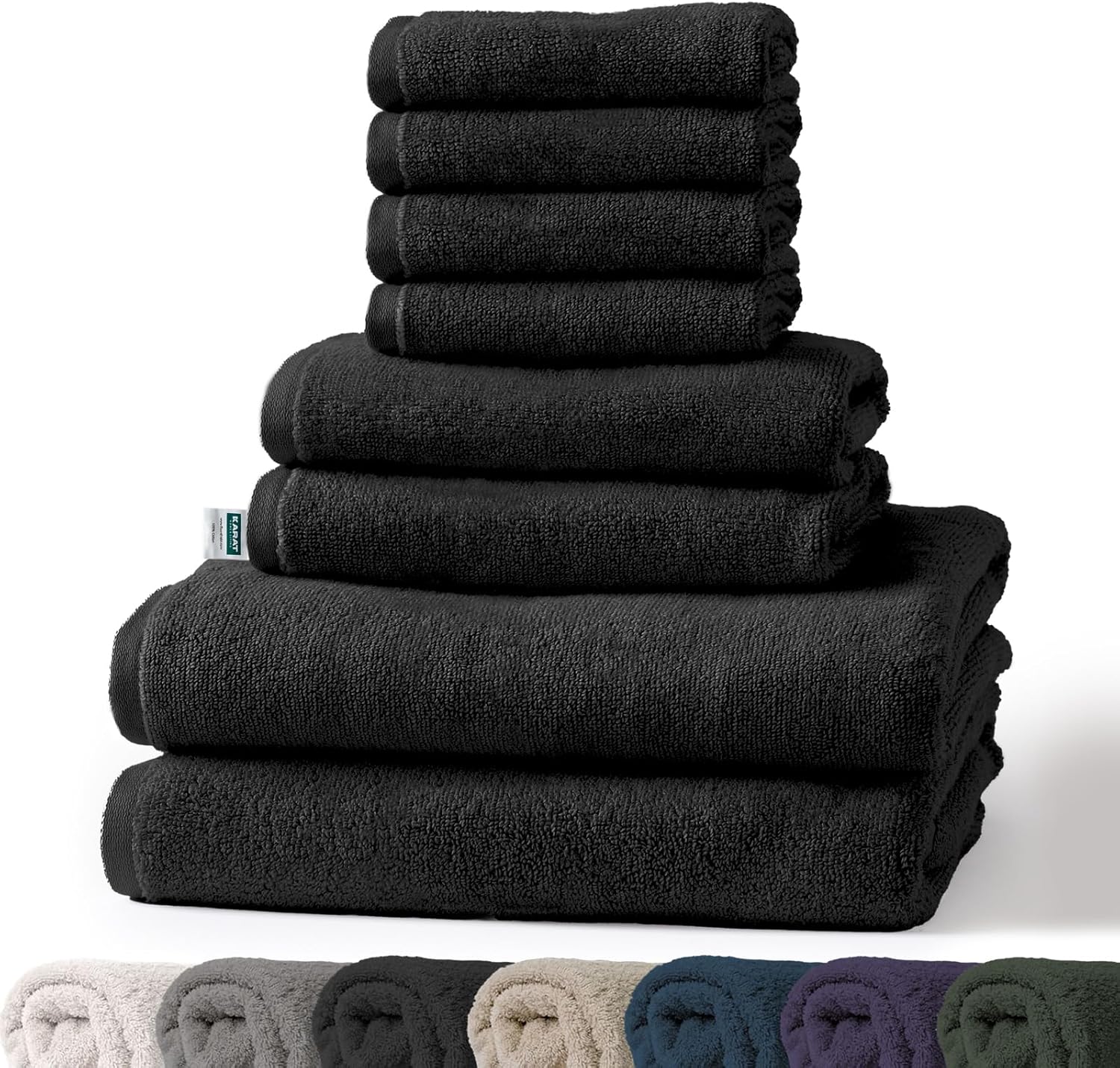 Bay handdoekset | 8-delige set van 100% katoenen handdoeken | 2 x badhanddoek, 2 x handdoek en 4 x zeepdoekje