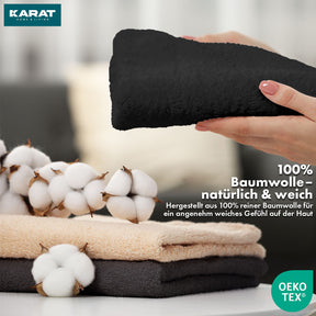 Bay handdoekset | 8-delige set van 100% katoenen handdoeken | 2 x badhanddoek, 2 x handdoek en 4 x zeepdoekje