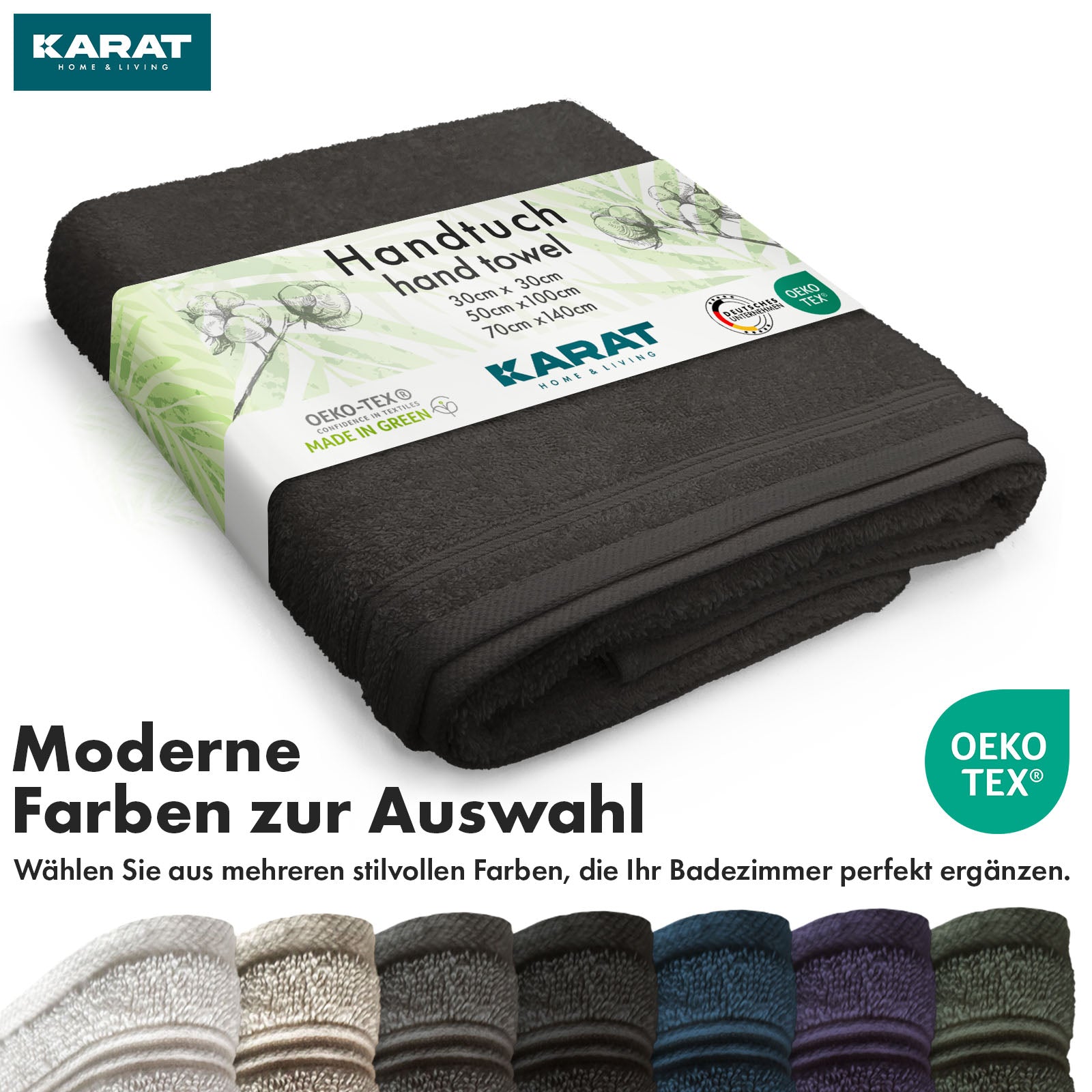 Bay handdoekset | 8-delige set van 100% katoenen handdoeken | 2 x badhanddoek, 2 x handdoek en 4 x zeepdoekje