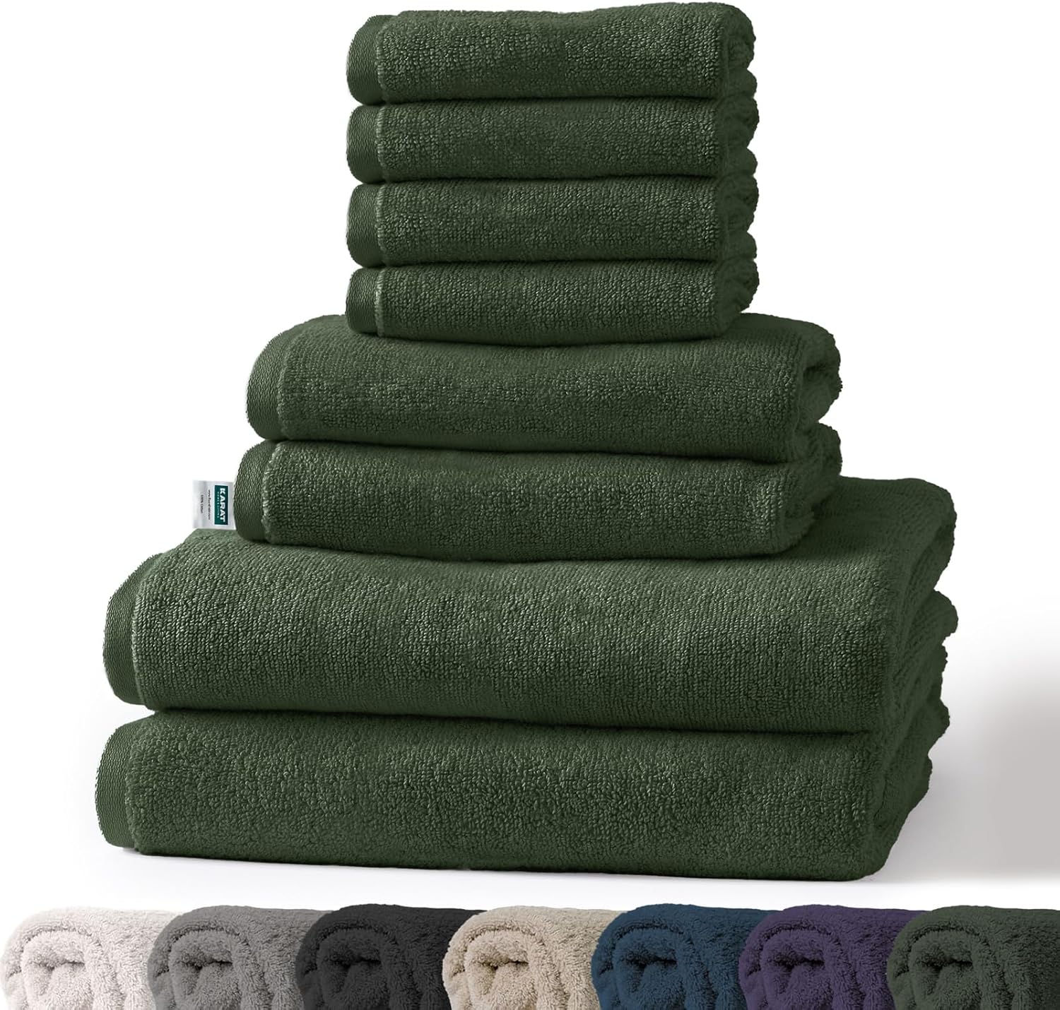 Bay handdoekset | 8-delige set van 100% katoenen handdoeken | 2 x badhanddoek, 2 x handdoek en 4 x zeepdoekje