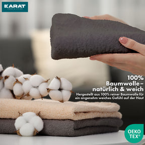 Bay handdoekset | 8-delige set van 100% katoenen handdoeken | 2 x badhanddoek, 2 x handdoek en 4 x zeepdoekje