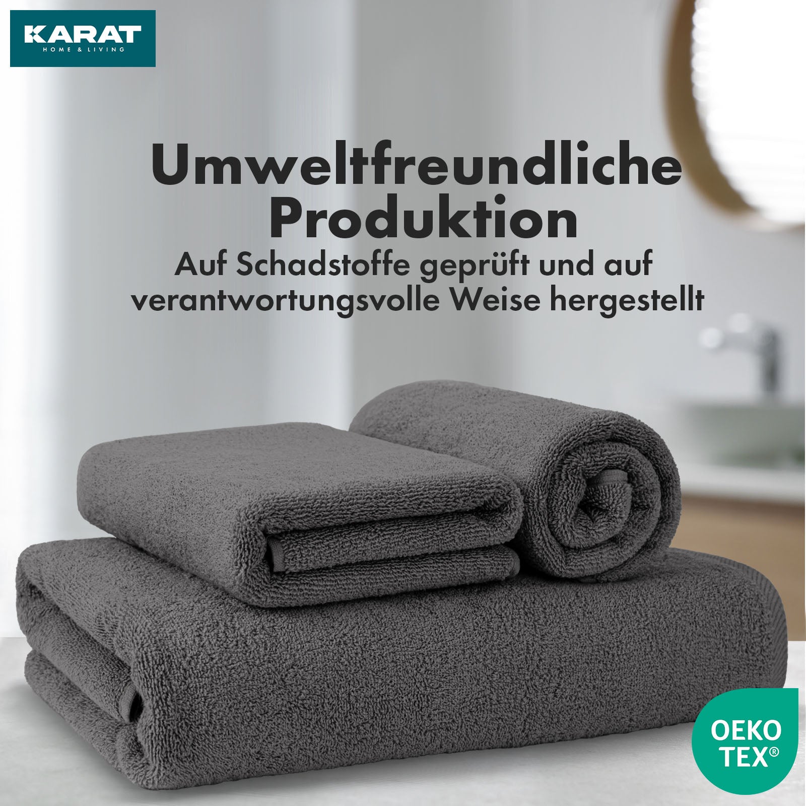 Bay handdoekset | 8-delige set van 100% katoenen handdoeken | 2 x badhanddoek, 2 x handdoek en 4 x zeepdoekje