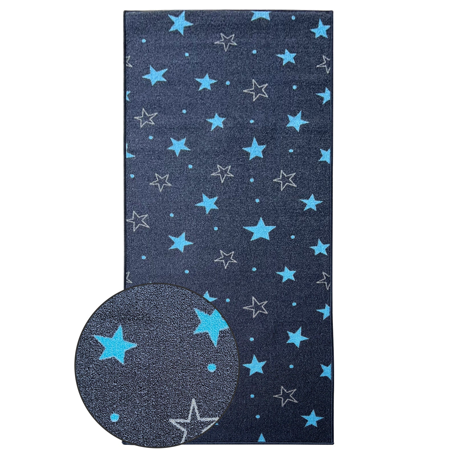 ✂ Tapijtloper Dots&Stars | Kindertapijt voor jongens en meisjes | Robuust en onderhoudsvriendelijk | In twee designs