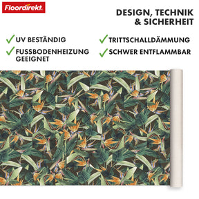 3D CV vloeren | Strelitzia 536M | Vinyl vloeren met een tropisch design in een realistische tegel look