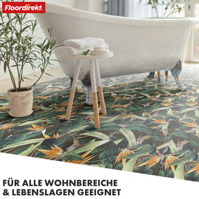 3D CV vloeren | Strelitzia 536M | Vinyl vloeren met een tropisch design in een realistische tegel look
