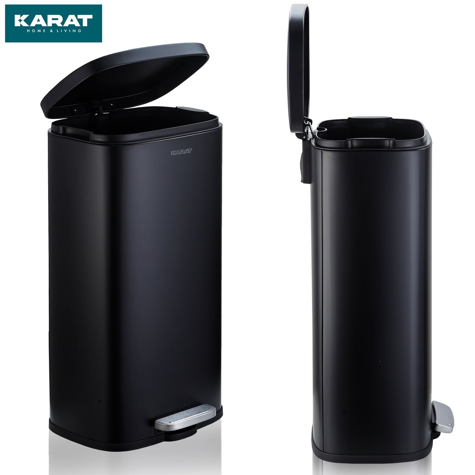 Afvalbak Dustin | edelstaal | automatisch sluiten | 30 of 50 liter