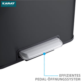 Afvalemmer | Jack | 30 L inhoud | 2-weg afvalscheiding | soft-close & pedaal | roestvrij staal of zwart